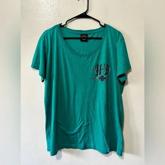 Harley Davidson Sturgis Teal Short Sleeve Top - XL* - Picture 5 of 9
